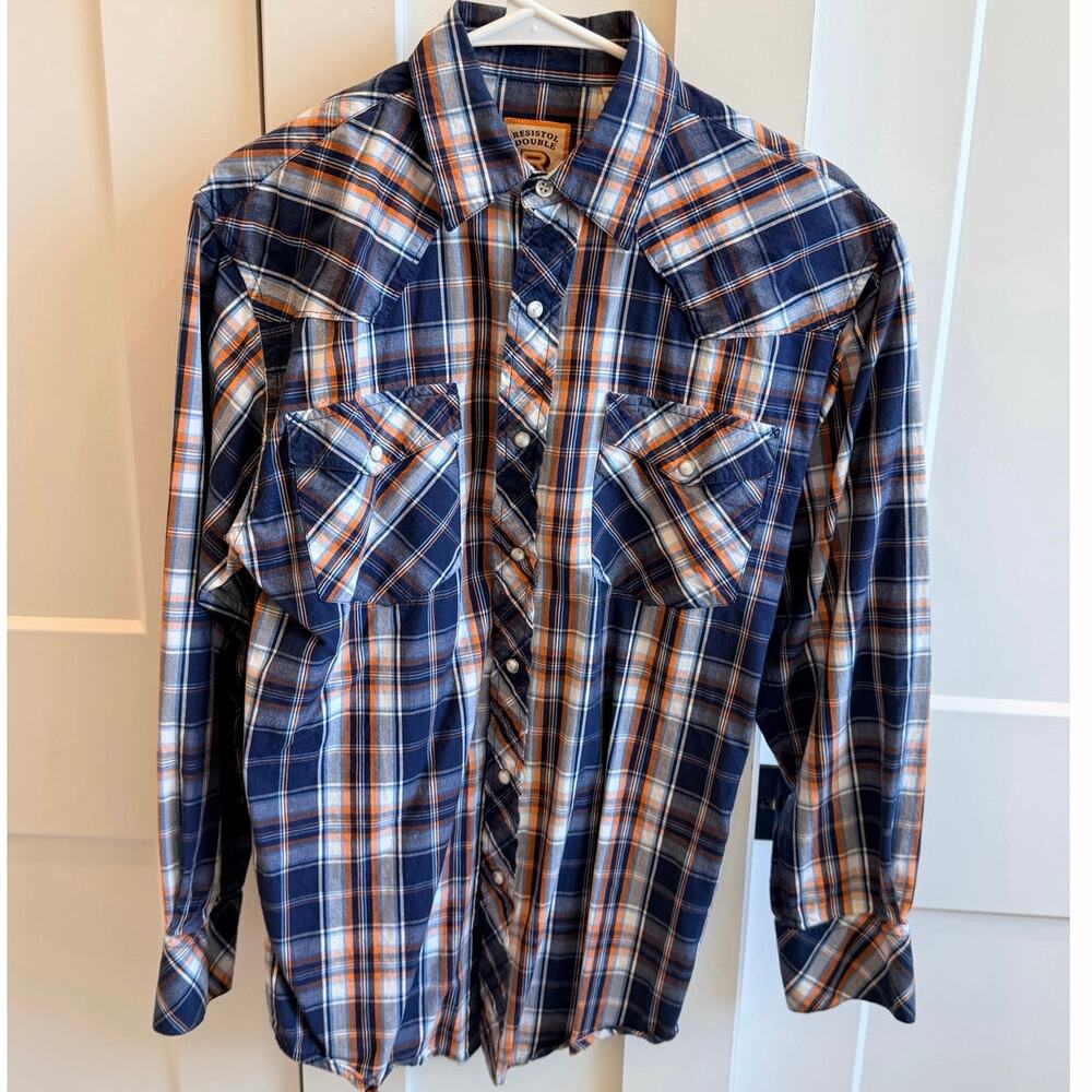 Resistol Double Men’s Western Style Snap Down Shirt Size S
